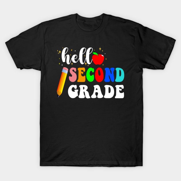 Hello Second 2nd Grade Back To School Teachers Kids Girls T-Shirt by peskybeater